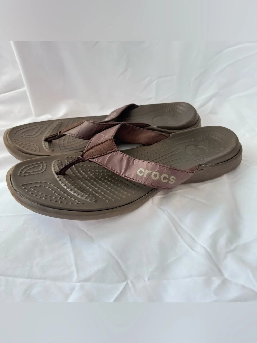 Crocs Mens Yukon Vista II LiteRide Flip-Flop Sandal Espresso Lightweight Sz 11